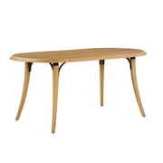 Rent to own Better Homes & Gardens Parkridge Dining Table with Solid Wood Legs, Natural Oak finish, by Dave & Jenny Marrs