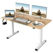 Rent to own Giantex Electric Height Adjustable Standing Desk, Ergonomic Stand Computer Workstation, Natural