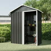 Rent to own Walnest 5' x 3' ft Outdoor Storage Shed, Metal Garden Tool Shed for Backyard Patio Lawn - Black