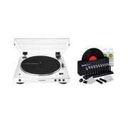 Rent to own Audio-Technica AT-LP60XBT-WW Bluetooth Turntable (White) with Vinyl Care Kit