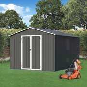 Rent to own LZBEITEM 10 x 8 ft. Outdoor Storage Shed, Garden Tool Shed with Lockable Door, Galvanized Metal Shed for BackyardGary