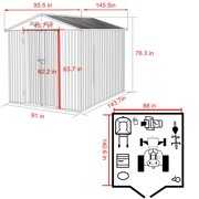 Rent to own VEIKOUS  Outdoor Metal Storage Shed with Lockable Door and Air Vents for Garden 8x12