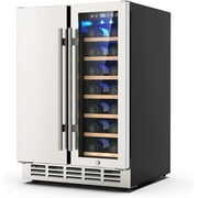 Rent to own Rocita Dual Zone Wine Cooler Beverage Refrigerator, 24 inch Wine Coolers Fridge with Safety Locks and Glass Door for 20 Bottles and 57 Cans