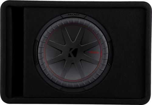 KICKER - CompR 12" Dual-Voice-Coil 2-Ohm Loaded Subwoofer Enclosure - Black