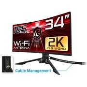 Rent to own ASRock Phantom PG34WQ15R3A 34" WQHD 3440 x 1440 (2K) 165 Hz (144Hz and higher) W