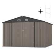 Rent to own Patiowell 10 x 10 ft Outdoor Storage Shed with Detachable Storage Rack