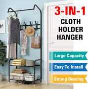 Rent to own 3-in-1 Entryway Storage Bench Coat Rack, Metal Hall Tree Storage Organizer Shelf Free Standing Clothes Stand