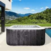 Rent to own Wave Pacific Square 4 Person Portable Outdoor Inflatable Hot Tub Spa - Gray Wood