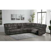 Rent to own Betsy Furniture Large Microfiber Reclining Sectional Living Room Sofa in Grey 8019 [Left or Right]