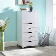 Rent to own Rolling Storage Chest 7-Drawer Office Storage Cabinet by Naomi Home - Color: White, Size: 6 Drawer
