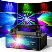 Rent to own DMX512 LED Indoor Stage Lights RGB Laser Scanner Beam Effect Stage Light Sound Activated Bedroom Laser Projector Lighting Show for DJ Disco Church Birthday Party Xmas