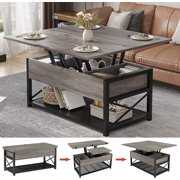 Rent to own 3 in 1 Lift Top Coffee Table with Storage for Living Room Multi-Function Coffee Table for Dining Reception Room,Grey