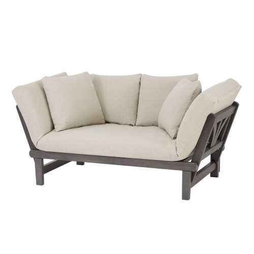 Rent to own Better Homes & Gardens Delahey Folding Wood Outdoor Sofa - Gray