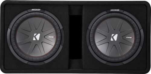 Rent to own KICKER - CompR Dual 12" Dual-Voice-Coil 2-Ohm Subwoofers with Enclosure - Black