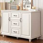 Rent to own Miumaeov 2 Doors Multifunctional Kitchen Sideboard Buffet Storage Cabinet Cupboard White