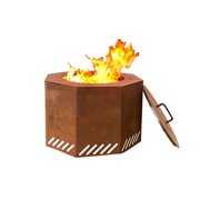 Rent to own Titan Corten Steel Low Smoke Wood Burning Fire Pit 16 in x 24 with Lid