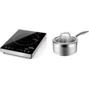 Rent to own TOTP Portable Induction Cooktop  High End Full Glass Induction Burner with Sensor Touch  1800W Countertop Burner with Stainless Steel Housing  E200A  Black