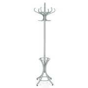 Rent to own Giantex  75.5" Coat Rack Free standing, Wooden Coat Rack Tree with 12 Hooks and Umbrella Stand, Entryway Hall Tree for Hats Clothes Handbags (Grey)