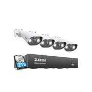 Rent to own ZOSI 4K Spotlight PoE Security Camera System,8CH 8MP NVR with 2TB HDD,4pcs 5MP Outdoor Indoor PoE IP Cameras with Two-Way Audio 24-7 Recording