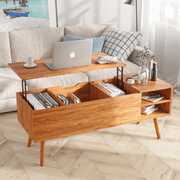 Rent to own Modern Lift Top Coffee Table with Hidden Compartment Storage,Adjustable Wood Table for Living Room,Brown