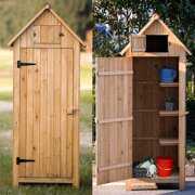 Zimtown 70" Wooden Outdoor Garden Storage Shed with Fir Wood Medium Storage Shed Storage Unit with Doors, Natural Color
