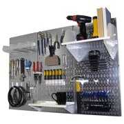 Rent to own 4ft Metal Pegboard Standard Tool Storage Kit - Galvanized Metallic Toolboard & White Accessories