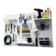 Rent to own 4ft Metal Pegboard Standard Tool Storage Kit - White Toolboard & White Accessories