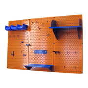 Rent to own 4ft Metal Pegboard Standard Tool Storage Kit - Orange Toolboard &amp; Blue Accessories