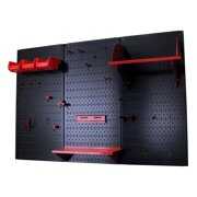 Rent to own 4ft Metal Pegboard Standard Tool Storage Kit - Black Toolboard & Red Accessories