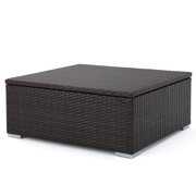 Rent to own Costa Mesa Outdoor Wicker Coffee Table with Storage, Multibrown