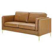 Rent to own Sofa, Faux Vegan Leather, Tan, Modern Contemporary Urban Design, Living Lounge Room Hotel Lobby Hospitality