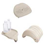 Rent to own Intex Inflatable Hot Tub Seat , Attachable Cup Holder, Inflatable Head Rest, Tan