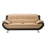 Rent to own EK9600 Yellow and Brown Color With Faux Leather Sofa