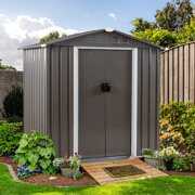 Rent to own 6X4 FT Outdoor Storage Shed,Waterproof Metal Garden Sheds with Lockable Double Door,Weather Resistant Steel Tool Storage House Shed for Yard,Garden,Patio,Lawn,Grey