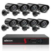 Rent to own KKmoon DVR Video Recorder & 8 Cameras Set Recording System 16CH 1080P Full High Definition AHD/ IP/Analog/TVI/CVI/ DVR CCTV Digital Video Recorder DVR P2P Remote Phone Monitoring for Home
