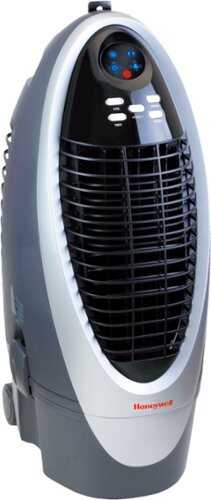 Rent to own Honeywell - 300 CFM Indoor Evaporative Air Cooler with Remote Control - Silver/Gray