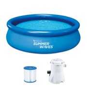 Rent to own Summer Waves Quick Set 10ft x 30in Inflatable Ring Above Ground Pool Set w/ Pump