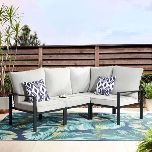 Rent to own Mainstays Asher Springs Outdoor 4-Piece Sectional Sofa Set
