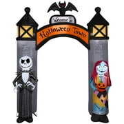 Rent to own Gemmy Airblown Inflatable NBC Welcome to Halloween Town Archway Disney, 8.5 ft Tall, Grey