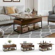 Rent to own Lift Top Coffee Table, HAIOOU 42" 3 in 1 Multi-Function Coffee Table with Storage for Living Room, Small Modern Wood Coffee Table for Dining Reception Room, Walnut
