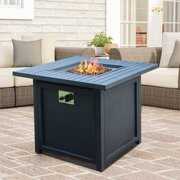 Rent to own Outdoor Fire Pit Table, SEGMART 40,000 BTU, Wicker Square Propane Fire Pit Table with Auto Ignition, Lava Rock, Adjustable Flame, Backyard Fire Pit Table with Removable Lid, ETL Certified, SS760