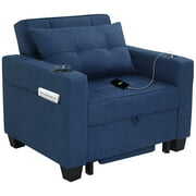 Rent to own DURASPACE Pull Out Sleeper Chair with Usb Ports 3 in 1 Convertible Sofa Bed - Blue