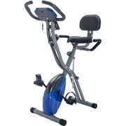 Rent to own X-Design Exercise Bike, Folding Stationary Exercise Bike with 10-Level Adjustable Resistance, Home Use Exercise Equipment with LCD Display and Phone Holder, 30.7L x 19.7W x 42.3H, Blue, O0006