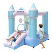 Rent to own Doctor Dolphin Inflatable Bounce House with Slide for Toddler Bouncer with Blower Inflatable Bouncy Castle with Basketball Hoop for Backyard Wedding Wet & Dry