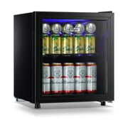 WANAI Beverage Refrigerator and Cooler 50 Can Mini Fridge with Glass Door for Office or Bar with Adjustable Removable Shelves