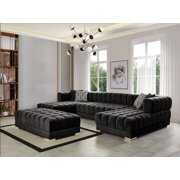 Rent to own Avorio Velvet Black Double Chaise Sectional