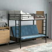 Rent to own Merax Metal Twin over Full or Twin over Twin Bunk Bed or Daybed, Covertible Lower Bed for Kids' Bedroom, No Box Spring Needed, Black