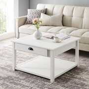 Rent to own Manor Park 30 inch Square Country Coffee Table, Brushed White