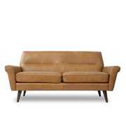 Rent to own Allora Mid Century Modern Leather Sofa in Tan