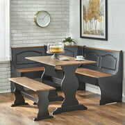 Rent to own TMS Knox Corner Reversible Dining Breakfast Nook with Storage, Black and Walnut